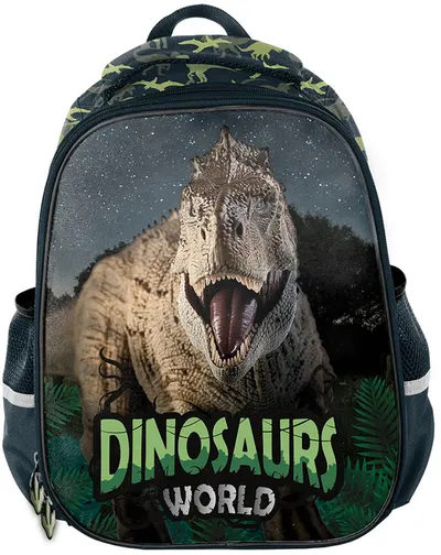 Ghiozdan dur ergonomic Paso Dinosaur - Cu 2 compartimente