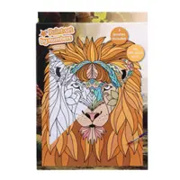 Set Pictură pe Numere – Model Leu | 30x40 cm | 12 Culori Acrilice + 3 Pensule