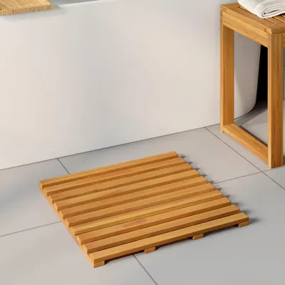 vidaXL Covoraș de baie 2 buc. natural 50 x 48 cm Lemn Solid de Acacia