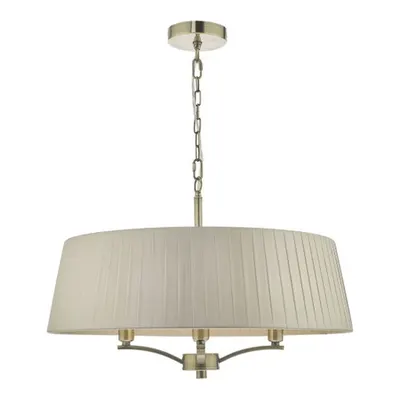 Lampa suspendata Cristin 4 Light Pendant Antique Brass With Taupe Shade