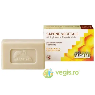 Sapun Vegetal Antiacnee cu Argila Verde, Propolis si Miere 100g