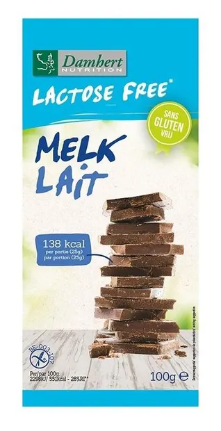 Ciocolată cu lapte, fără lactoză, 100 g, Damhert