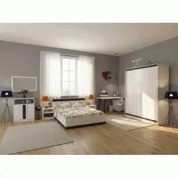 Dormitor Verona Alb/Gri cu pat 140x200 cm