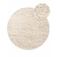 Covor bej/în culoare naturală țesut manual rotund din lână ø 160 cm Lyon Beans – Elle Decoration