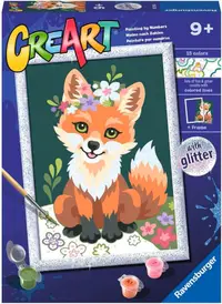 Kit de vopsea după număr Ravensburger CreArt - Vulpe cu flori