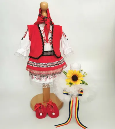 Set Botez Traditional a, Costum Traditional Muna 11 - 2 piese costumas si lumanare