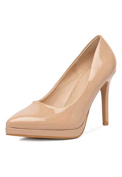 Pantofi dama - stiletto - bej - sintetic - Bej