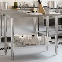 Gossi masa de lucru bucatarie bordura antistropire 110x55x93 cm otel
