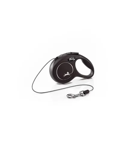 FLEXI New Classic lesa automata cu sir pentru caini, negru, marimea XS, 3 m