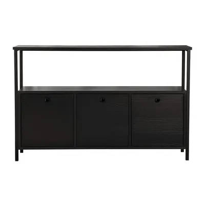 Masă consolă neagră cu aspect mat 29,5x120 cm Solace – Kalune Design