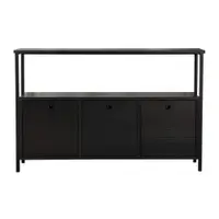 Masă consolă neagră cu aspect mat 29,5x120 cm Solace – Kalune Design