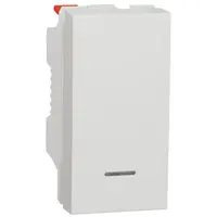 Intrerupator revenire 10A 1 modul indicator luminos Schneider Noua Unica NU310618N, alb