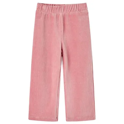Pantaloni de copii din velur, roz, 128