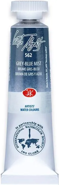 Vopsea de acuarelă Paleta Nevskaya Leningrad Nopti albe - 562, Ceață albastru-gri, 10 ml