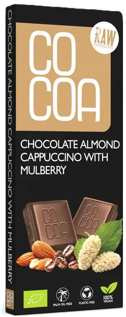 Ciocolată crudă organică cu cappuccino cu migdale și dude,50 g, Surovital