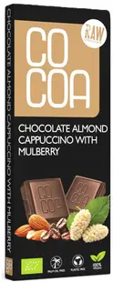 Ciocolată crudă organică cu cappuccino cu migdale și dude,50 g, Surovital