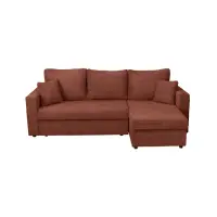 Coltar NICOLE LUX, cu lada depozitare, colt interschimbabil, caramiziu, 225x145x82 cm