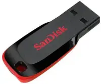 Stick USB SanDisk Cruzer Blade, 128GB, USB 2.0 (Negru/Rosu)
