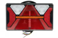 Stop spate stanga (LED, 12 24V, cu intermitent, cu far ceata, lumina de marsarier, cu stop, lumina de parcare, reflector triunghiular, lungime cablu: 2m)