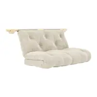 Canapea crem extensibilă cu tapițerie din catifea reiată 135 cm Hooked – Karup Design