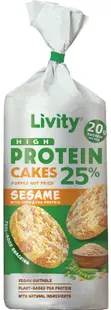 Prăjitură proteică cu porumb, mazăre și susan, 80 g, Livity