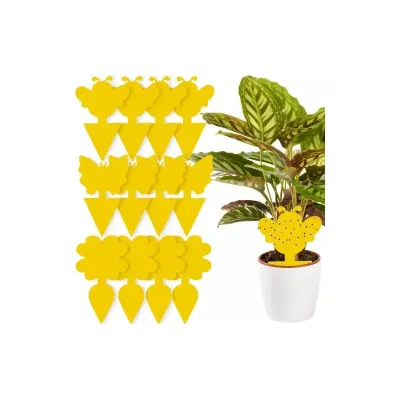 Set 12 capcane cu lipici pentru insecte, 3 forme, rezistenta UV, galben