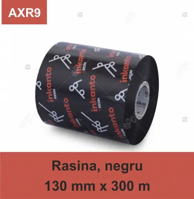 Ribon ARMOR Inkanto AXR9, rasina (resin), negru, 130mmx300M, OUT