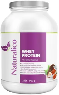 Proteine din zer, ciocolată cu alune, 907 g, Naturalico
