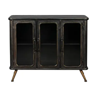 Vitrină neagră din metal 100x80x37 cm Denza – Dutchbone