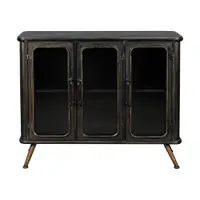 Vitrină neagră din metal 100x80x37 cm Denza – Dutchbone