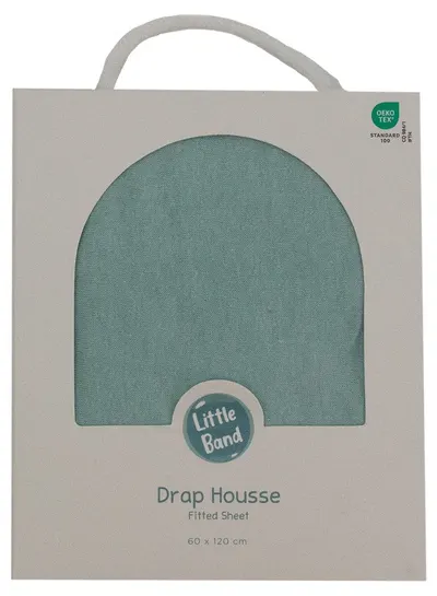 Cearșaf cu elastic Little band – 60x120 cm, cyan