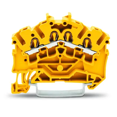 4-conductor through terminal block; 2.5 mm²; suitable for Ex e II applications; side and center marking; for DIN-rail 35 x 15 and 35 x 7.5; Push-in CAGE CLAMP®; 2,50 mm²; yellow