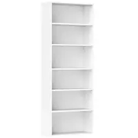 HOMCOM Bibliotecă raft de depozitare 6 niveluri cu polițe reglabile pentru living, dormitor, birou, 60x24x158,5cm, alb | Aosom Romania