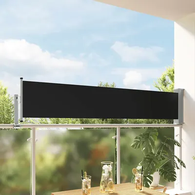 vidaXL Copertină laterală retractabilă de terasă, negru, 60 x 300 cm