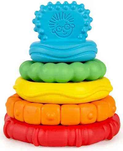 Jucărie de dentiție pentru bebeluși cu texturi multiple Baby Einstein - Stack &amp; Teethe