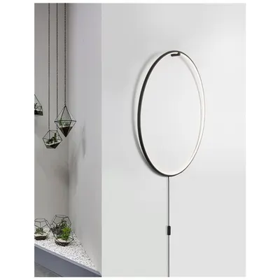 Plafoniera RING Nisipiu Negru Aluminiu & Acrylic Negru Fabric Wire LED 28 Wat 230 Volt 1445Lm 3000K IP20