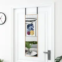 Gossi oglinda pentru usa, auriu, 30x100 cm, sticla si aluminiu