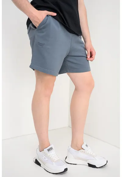 Pantaloni scurti cu snur si logo Essential - Albastru petrol