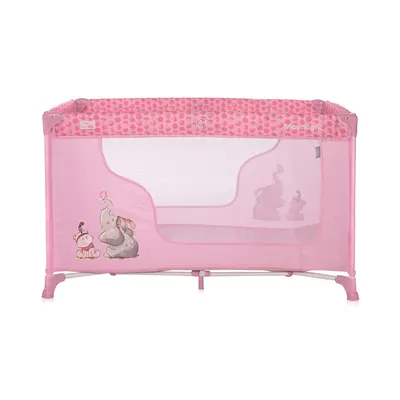 Patut pliabil pentru copii Lorelli Moonlight Mellow Rose Fellows, deschidere laterala cu fermoar, geanta de transport