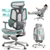 Scaun Ergonomic Timebox, Mesh Tetiera 4D Brate 4D Suport Picioare, Gri - Default Title