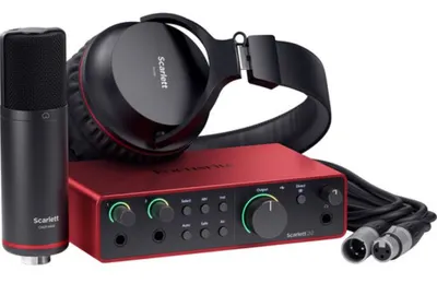 Set de studio Focusrite - Scarlett 2i2 Studio, 4th Gen, roşu/negru