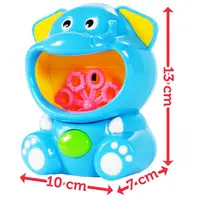 Aparat generator baloane de sapun, cu baterii si rezerva 118 ml lichid inclus, 13 x 10 x 7 cm, Bubble Blue Elephant