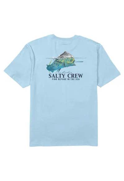 Tricou cu design artistic spate - Albastru deschis