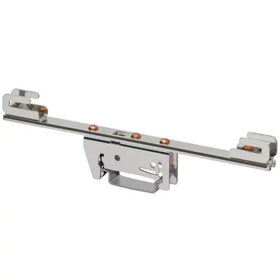 Busbar carrier; for busbars Cu 10 mm x 3 mm; both sides, straight; for DIN 35 rail; gray