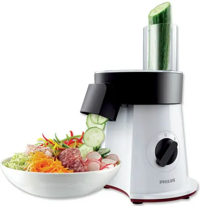 Aparat de salata Philips Viva Collection - HR1388/80, 1 vitează, alb