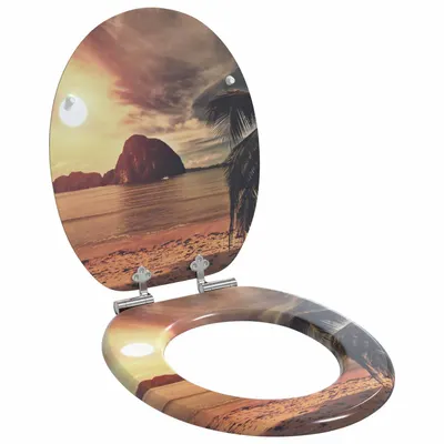vidaXL Capac de toaletă cu închidere lentă Portocaliu 44 x 38 cm