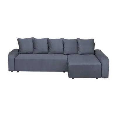 Coltar extensibil RIO, cu arcuri si lada depozitare, colt interschimbabil, albastru petrol, 235x140x83 cm