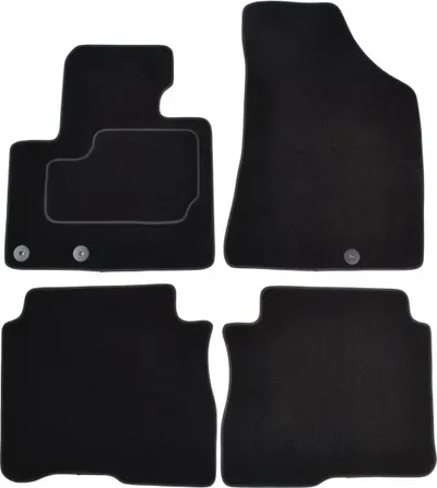 Covorase auto (set, velur, 4 bucati, culoare negru, 5 locuri) HYUNDAI SANTA FE I, SANTA FE II intre 2004-2012