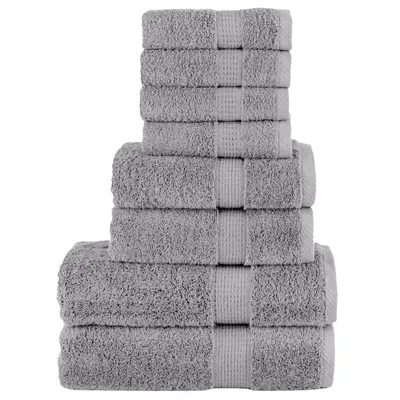 Gossi set de prosoape premium solund, 8 piese, gri, 600 g/m2