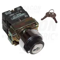 Com.cheie,cu revenire, 2 pozitii, scoatere st.,in carcasa NYBG65KKT 1×NC+1×NO, 3A/230V AC, IP44